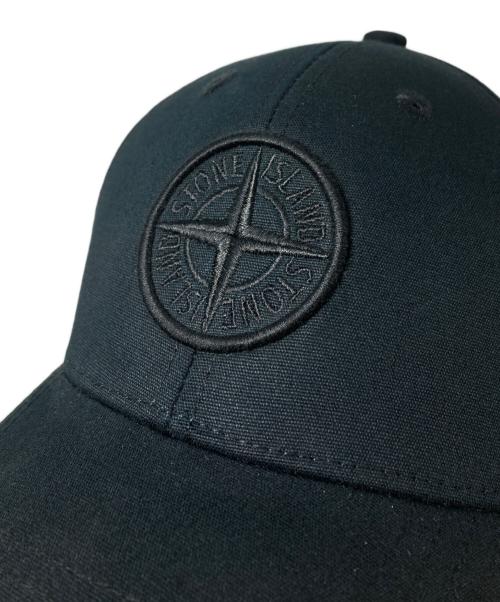 STONE ISLAND（ストーンアイランド）STONE ISLAND (ストーンアイランド) Logo cotton baseball cap （ロゴコットンベースボールキャップ）K1S159100996S0065 ブラックの古着・服飾アイテム