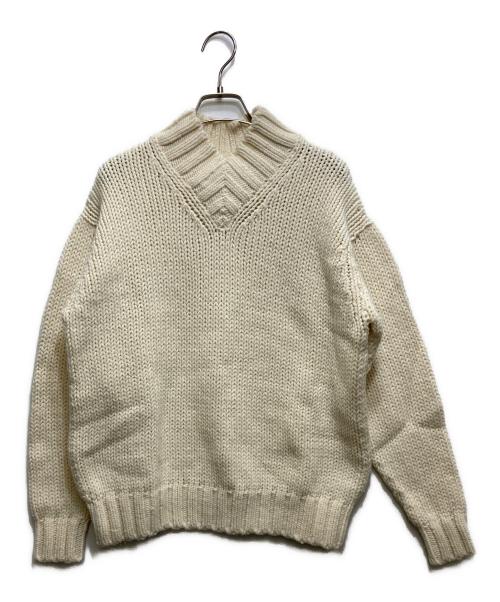 AURALEE（オーラリー）AURALEE (オーラリー) SUPER FINE WOOL AIRY KNIT V-NECK P/O　	A20AP02TA アイボリーの古着・服飾アイテム