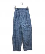 MAISON SPECIALメゾンスペシャル）の古着「2way Waist Checkered Pants」｜ブルー