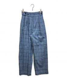 MAISON SPECIAL（メゾンスペシャル）の古着「2way Waist Checkered Pants」｜ブルー