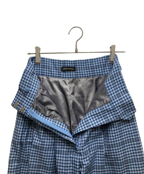 MAISON SPECIAL（メゾンスペシャル）MAISON SPECIAL (メゾンスペシャル) 2way Waist Checkered Pants ブルー サイズ:36の古着・服飾アイテム