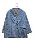 MAISON SPECIALメゾンスペシャル）の古着「Checkered Oversized Jacket Coat」｜ブルー