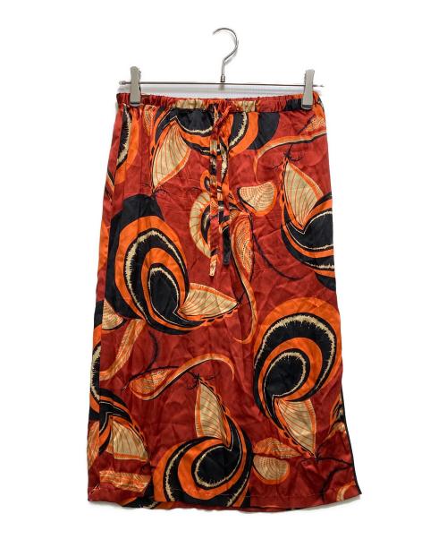DRIES VAN NOTEN（ドリスヴァンノッテン）DRIES VAN NOTEN (ドリスヴァンノッテン) 総柄シルクスカート レッド サイズ:34の古着・服飾アイテム