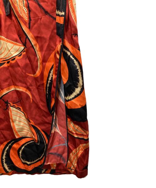 DRIES VAN NOTEN（ドリスヴァンノッテン）DRIES VAN NOTEN (ドリスヴァンノッテン) 総柄シルクスカート レッド サイズ:34の古着・服飾アイテム