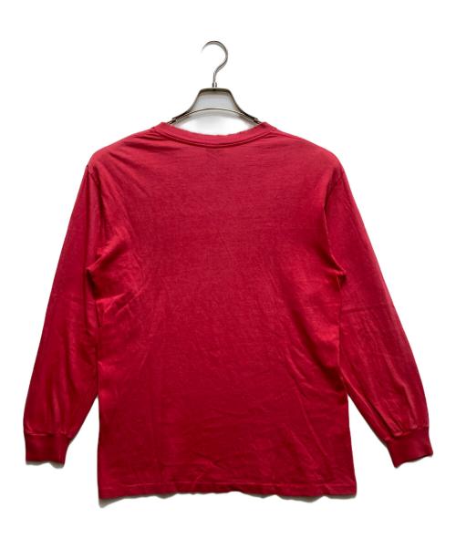 stussy（ステューシー）stussy (ステューシー) ダメージ加工ロングスリーブカットソー /紺ﾀｸﾞ /USA製 レッド サイズ:Mの古着・服飾アイテム