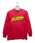 stussy（ステューシー）の古着「ダメージ加工ロングスリーブカットソー /紺ﾀｸﾞ /USA製」｜レッド