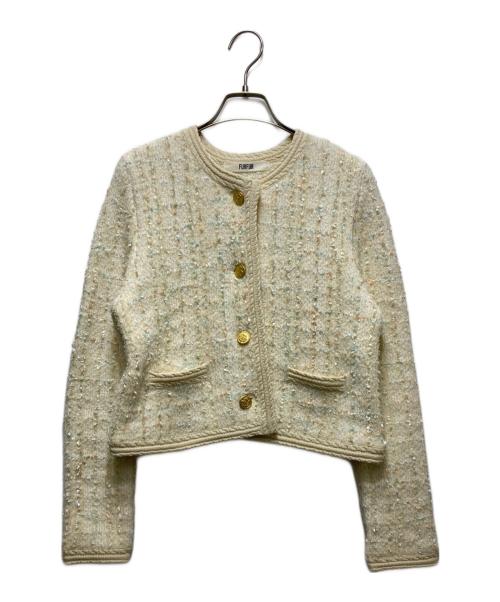 furfur（ファーファー）furfur (ファーファー) ツイードニットジャケット ホワイト サイズ:Freeの古着・服飾アイテム