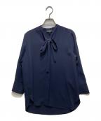 theoryセオリー）の古着「Prime Georgette Tie Blouse 01-3108225-890-902」｜ネイビー