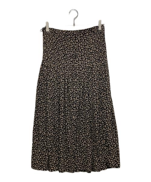 CELINE（セリーヌ）CELINE (セリーヌ) 花柄シルク ミディ プリーツ スカート 2J026479K ブラック サイズ:40の古着・服飾アイテム