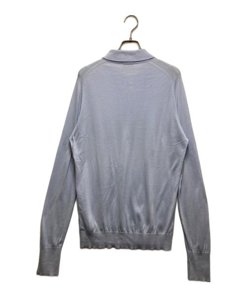 JOHN SMEDLEY（ジョンスメドレー）JOHN SMEDLEY (ジョンスメドレー) シーアイランドコットン ニットポロシャツ イギリス製 スカイブルー サイズ:Mの古着・服飾アイテム