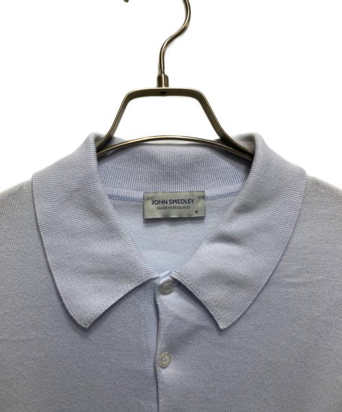 JOHN SMEDLEY（ジョンスメドレー）JOHN SMEDLEY (ジョンスメドレー) シーアイランドコットン ニットポロシャツ イギリス製 スカイブルー サイズ:Mの古着・服飾アイテム