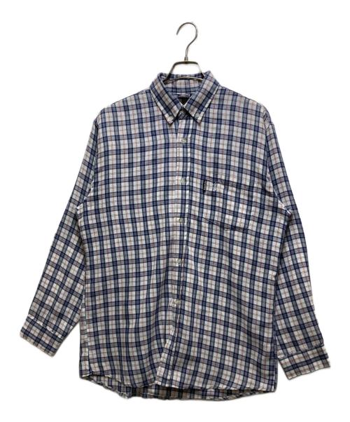 stussy（ステューシー）stussy (ステューシー) チェック柄ボタンダウンシャツ ブルー サイズ:Lの古着・服飾アイテム