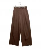 TODAYFULトゥデイフル）の古着「Tuck Wide Trousers」｜ブラウン