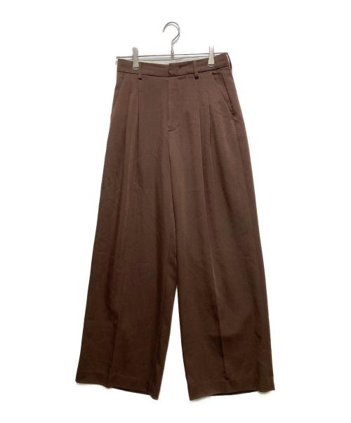 TODAYFUL（トゥデイフル）TODAYFUL (トゥデイフル) Tuck Wide Trousers ブラウン サイズ:38の古着・服飾アイテム