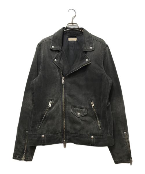 ALL SAINTS（オールセインツ）ALL SAINTS (オールセインツ) デニムシングルライダースジャケット グレー サイズ:Mの古着・服飾アイテム