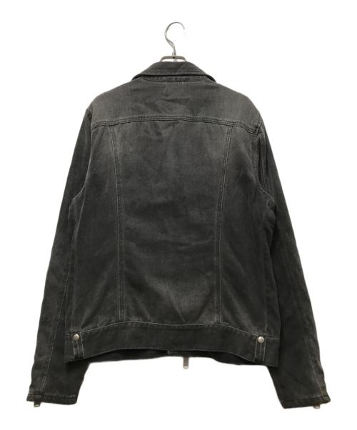 ALL SAINTS（オールセインツ）ALL SAINTS (オールセインツ) デニムシングルライダースジャケット グレー サイズ:Mの古着・服飾アイテム