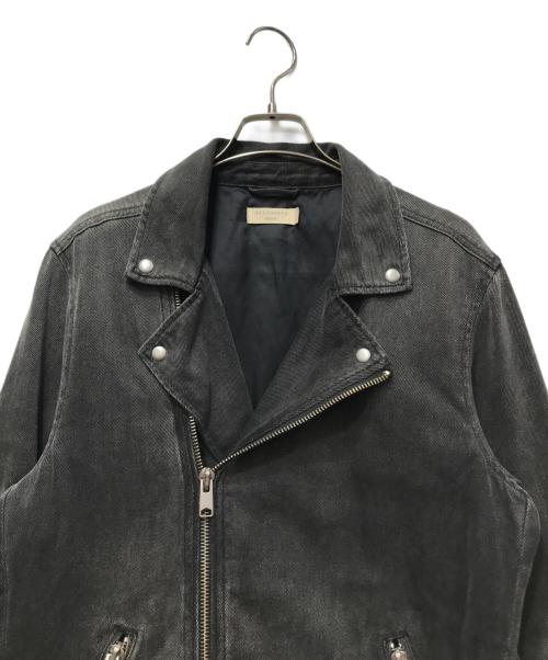 ALL SAINTS（オールセインツ）ALL SAINTS (オールセインツ) デニムシングルライダースジャケット グレー サイズ:Mの古着・服飾アイテム
