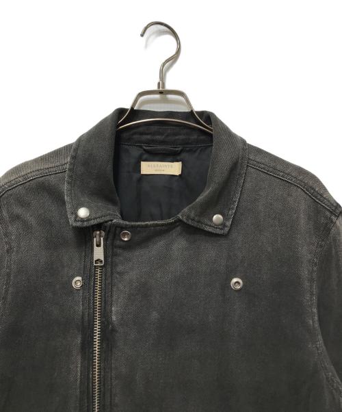 ALL SAINTS（オールセインツ）ALL SAINTS (オールセインツ) デニムシングルライダースジャケット グレー サイズ:Mの古着・服飾アイテム