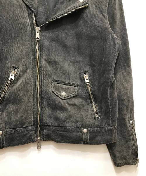 ALL SAINTS（オールセインツ）ALL SAINTS (オールセインツ) デニムシングルライダースジャケット グレー サイズ:Mの古着・服飾アイテム