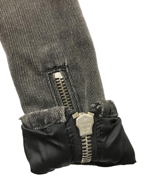 ALL SAINTS（オールセインツ）ALL SAINTS (オールセインツ) デニムシングルライダースジャケット グレー サイズ:Mの古着・服飾アイテム