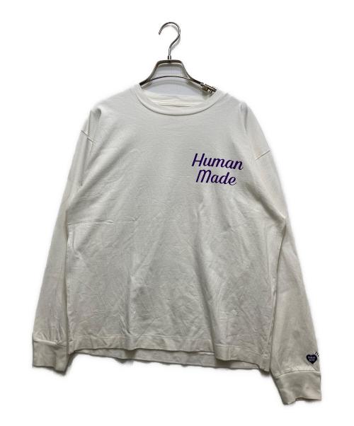 HUMAN MADE（ヒューマンメイド）HUMAN MADE (ヒューマンメイド) フラミンゴプリントロングスリーブカットソー ホワイト サイズ:Lの古着・服飾アイテム