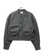 apartment Threeアパートメントスリー）の古着「Cropped WoolBomberJacket （クロップドウールボンバージャケット）ATSTR1023001」｜グレー