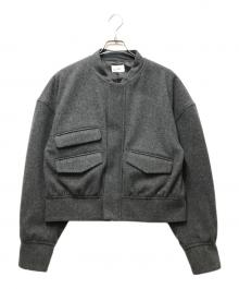 apartment Three（アパートメントスリー）の古着「Cropped WoolBomberJacket （クロップドウールボンバージャケット）ATSTR1023001」｜グレー