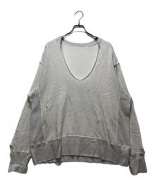 ANCELLM（アンセルム）の古着「CRASH CREWNECK SWEAT SHIRT (クラッシュクルーネックスウェットシャツ） ANC-CT17-A」｜グレー