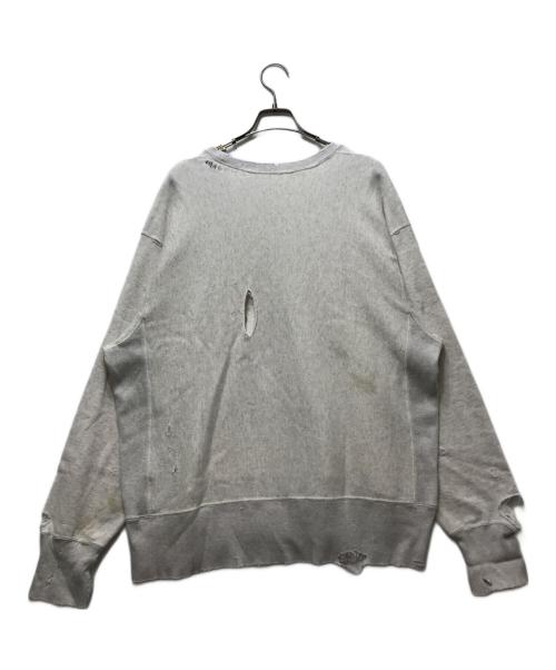 ANCELLM（アンセルム）ANCELLM (アンセルム) CRASH CREWNECK SWEAT SHIRT (クラッシュクルーネックスウェットシャツ） ANC-CT17-A グレー サイズ:1の古着・服飾アイテム