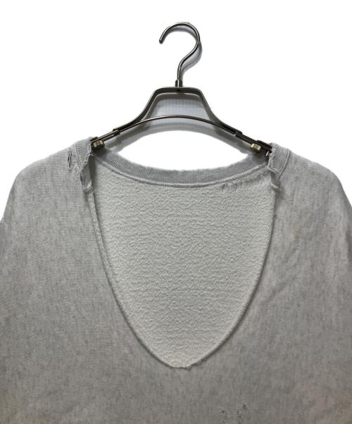 ANCELLM（アンセルム）ANCELLM (アンセルム) CRASH CREWNECK SWEAT SHIRT (クラッシュクルーネックスウェットシャツ） ANC-CT17-A グレー サイズ:1の古着・服飾アイテム