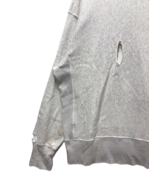 ANCELLM（アンセルム）ANCELLM (アンセルム) CRASH CREWNECK SWEAT SHIRT (クラッシュクルーネックスウェットシャツ） ANC-CT17-A グレー サイズ:1の古着・服飾アイテム