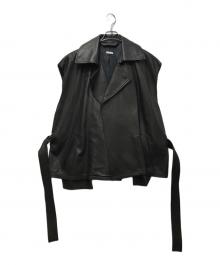Blanc YM（ブランワイエム）の古着「Leather Short Trench Vest　 CtheC別注」｜ブラック