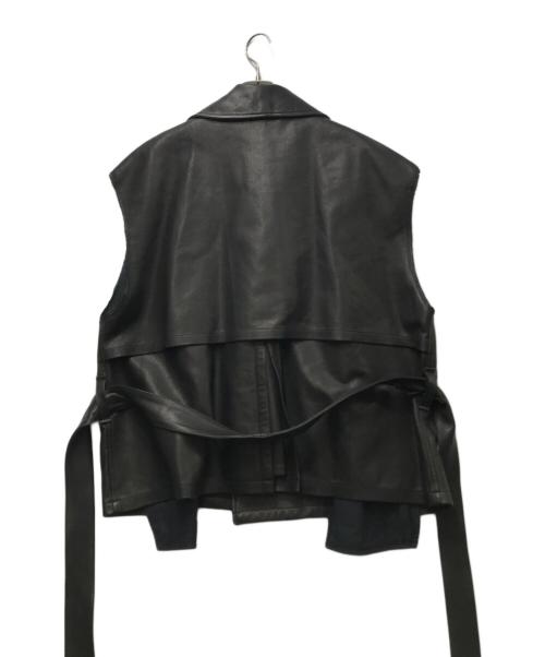 Blanc YM（ブランワイエム）blanc YM (ブランワイエム) Leather Short Trench Vest　 CtheC別注 ブラック サイズ:Sの古着・服飾アイテム