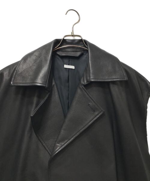 Blanc YM（ブランワイエム）blanc YM (ブランワイエム) Leather Short Trench Vest　 CtheC別注 ブラック サイズ:Sの古着・服飾アイテム