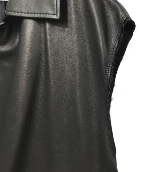 Blanc YM（ブランワイエム）blanc YM (ブランワイエム) Leather Short Trench Vest　 CtheC別注 ブラック サイズ:Sの古着・服飾アイテム