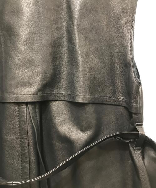 Blanc YM（ブランワイエム）blanc YM (ブランワイエム) Leather Short Trench Vest　 CtheC別注 ブラック サイズ:Sの古着・服飾アイテム