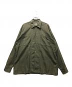 COMOLIコモリ）の古着「OD オープンカラーシャツ　17AW　L03-02005」｜カーキ