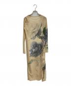 Ameriアメリ）の古着「UND SKETCH FLOWER SKIN DRESS 02320570710」｜イエロー