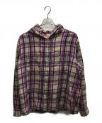SUPREMEシュプリーム）の古着「24SS Printed Hooded Flannel Shirt（プリンテッドフーデッドフランネルシャツ）」｜パープル
