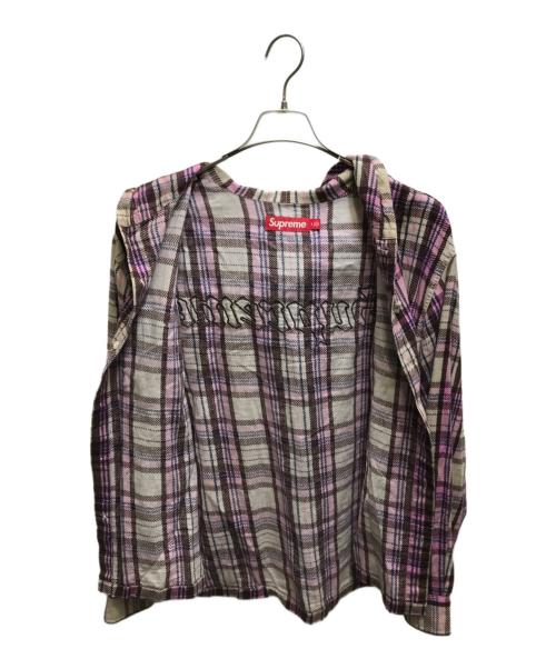 SUPREME（シュプリーム）Supreme (シュプリーム) 24SS Printed Hooded Flannel Shirt（プリンテッドフーデッドフランネルシャツ） パープル サイズ:Sの古着・服飾アイテム