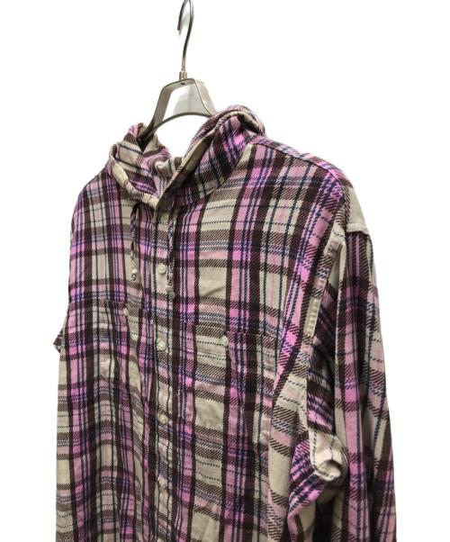 SUPREME（シュプリーム）Supreme (シュプリーム) 24SS Printed Hooded Flannel Shirt（プリンテッドフーデッドフランネルシャツ） パープル サイズ:Sの古着・服飾アイテム