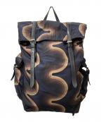 DRIES VAN NOTEN×Verner Pantonドリスヴァンノッテン×ベルナーパントン）の古着「ウェーブ柄バックパック」｜ネイビー×ブラウン