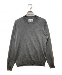 Maison Margiela（メゾンマルジェラ）の古着「エルボーパッチ クルーネックニット　15AW / Martin Margiela 14」｜チャコールグレー