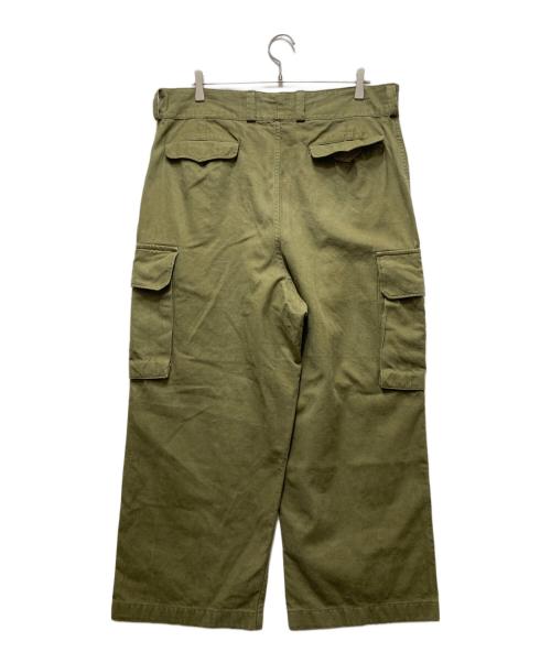 French Army（フランス軍）French Army (フランス軍) ～50’s M-47 ミリタリーカーゴパンツ 前期型 / コットンツイル オリーブ サイズ: 35の古着・服飾アイテム