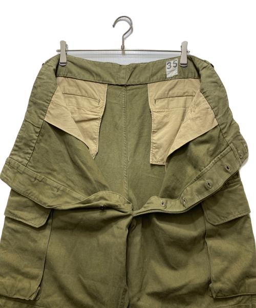 French Army（フランス軍）French Army (フランス軍) ～50’s M-47 ミリタリーカーゴパンツ 前期型 / コットンツイル オリーブ サイズ: 35の古着・服飾アイテム