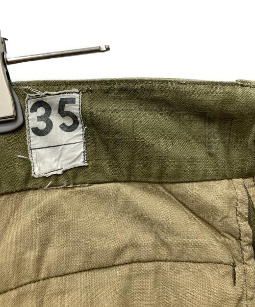 French Army（フランス軍）French Army (フランス軍) ～50’s M-47 ミリタリーカーゴパンツ 前期型 / コットンツイル オリーブ サイズ: 35の古着・服飾アイテム