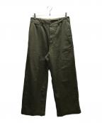 AURALEEオーラリー）の古着「18AW WASHED FINX CHINO WIDE PANTS（ウォッシュドフィンクスチノワイドパンツ）」｜カーキ