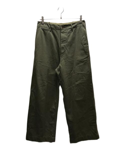 AURALEE（オーラリー）AURALEE (オーラリー) 18AW WASHED FINX CHINO WIDE PANTS（ウォッシュドフィンクスチノワイドパンツ） カーキ サイズ:3の古着・服飾アイテム