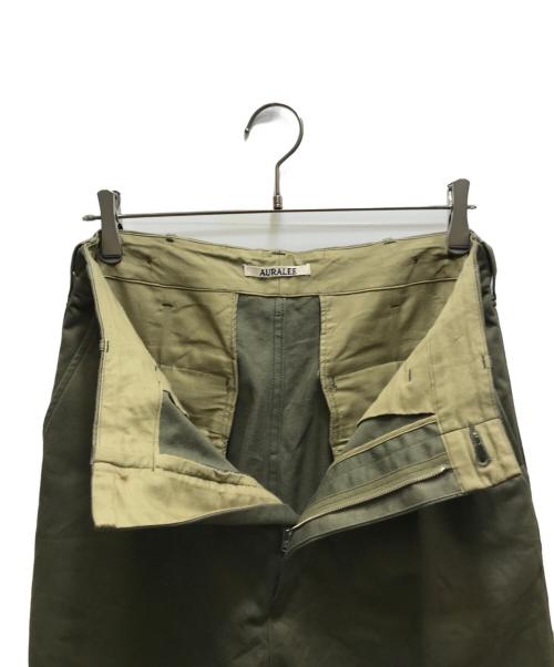 AURALEE（オーラリー）AURALEE (オーラリー) 18AW WASHED FINX CHINO WIDE PANTS（ウォッシュドフィンクスチノワイドパンツ） カーキ サイズ:3の古着・服飾アイテム