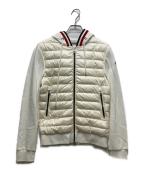 MONCLERモンクレール）の古着「MAGLIA CARDIGAN / スウェット切替 ダウンジャケット/マリアカーディガン」｜アイボリー